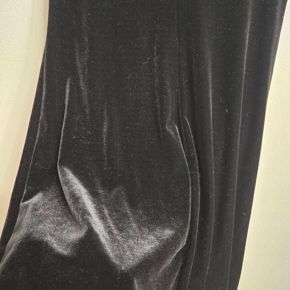 Stepping Out Vtg 90s Y2K Witchy Goth Fairy Velvet Feather Asymmetric Dress M - Picture 7 of 11